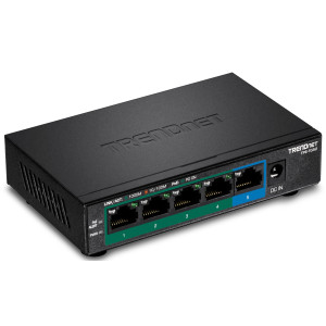 TRENDnet TPE-TG52 5-Port Unmanaged Gigabit Ethernet PoE+ Switch, 32W PoE budget